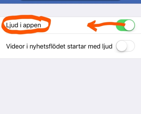 Ta bort ljudet på Facebook i mobilen